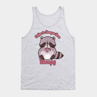 "Coffee is Cheaper Than Therapy" Raccoon Tank Top